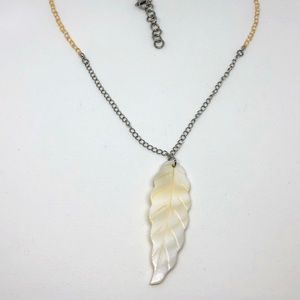 Handmade shell leaf necklace
